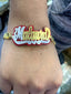 14K GP Onyx Glittered XO Bracelet