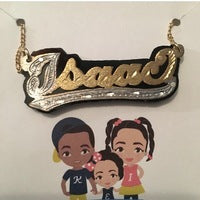 14k Onyx Name Plate Necklace