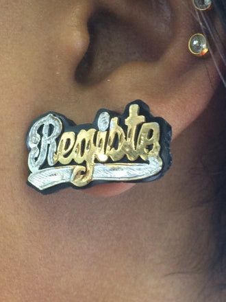 Onyx Name Plate Earring