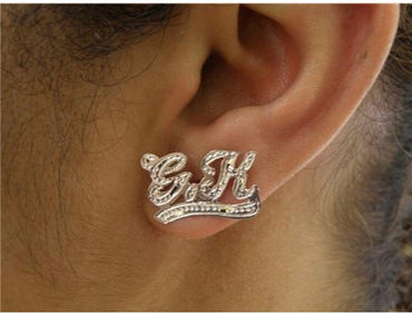 Silver Initial Earrings