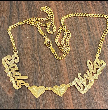 Single Plated Double Hearts