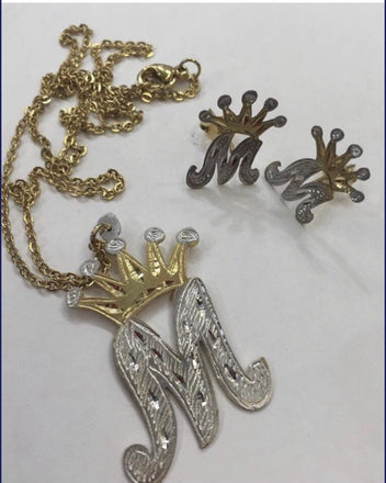 14K Crown Initial Set