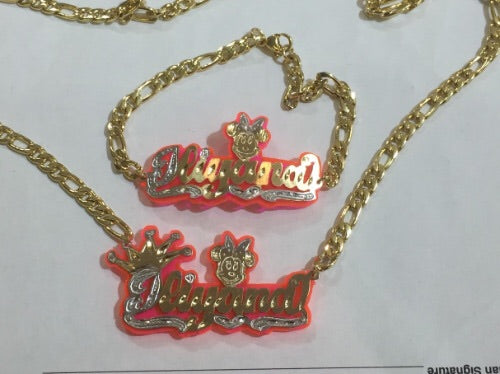14K G Character Set (Necklace & Bracelet )