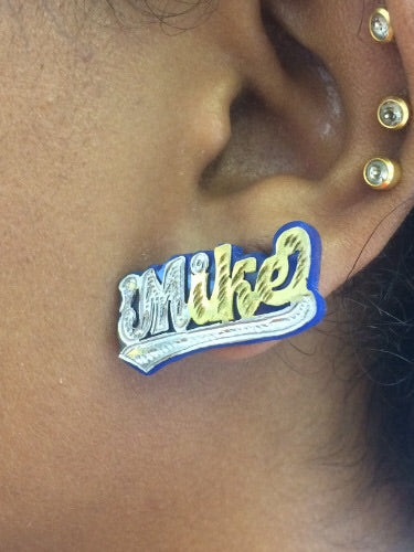 Onyx Name Plate Earring
