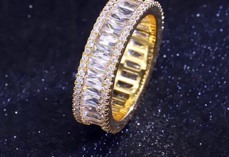 Gold CZ Baguette Ring