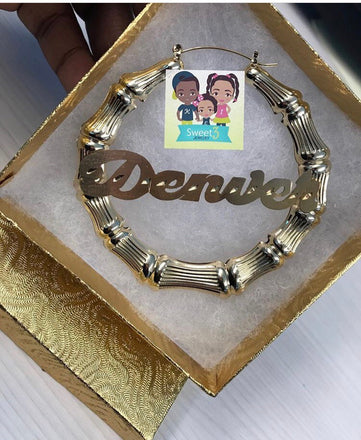 14K GP Bamboo Earrings