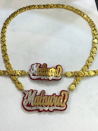 14K XO GP Glittered Onyx Set