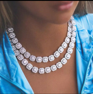 Platinum Plated CZ Necklace