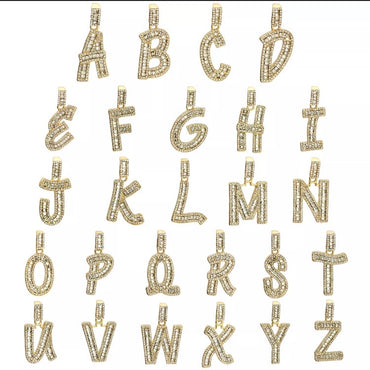 Gold Baguette Initial Necklace