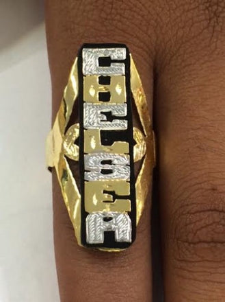 14k GP & Silver Horizontal Ring w/ Onyx