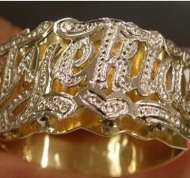 14K GP Circular Double Plated Two Toned Ring